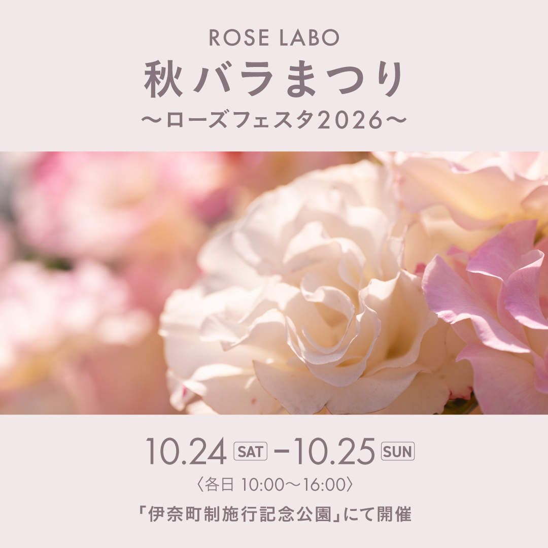 秋バラまつり～ローズフェスタ2026～ 10月24日・25日 伊奈町制施行記念公園 ROSE LABO出店