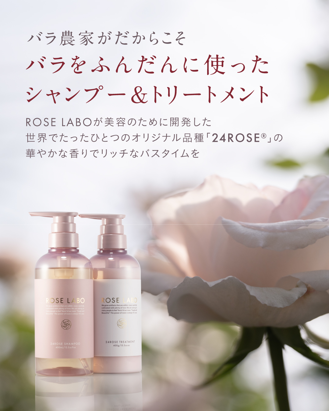 24ROSE®ローズシャンプー&トリートメント | ノンシリコン&アミノ酸で