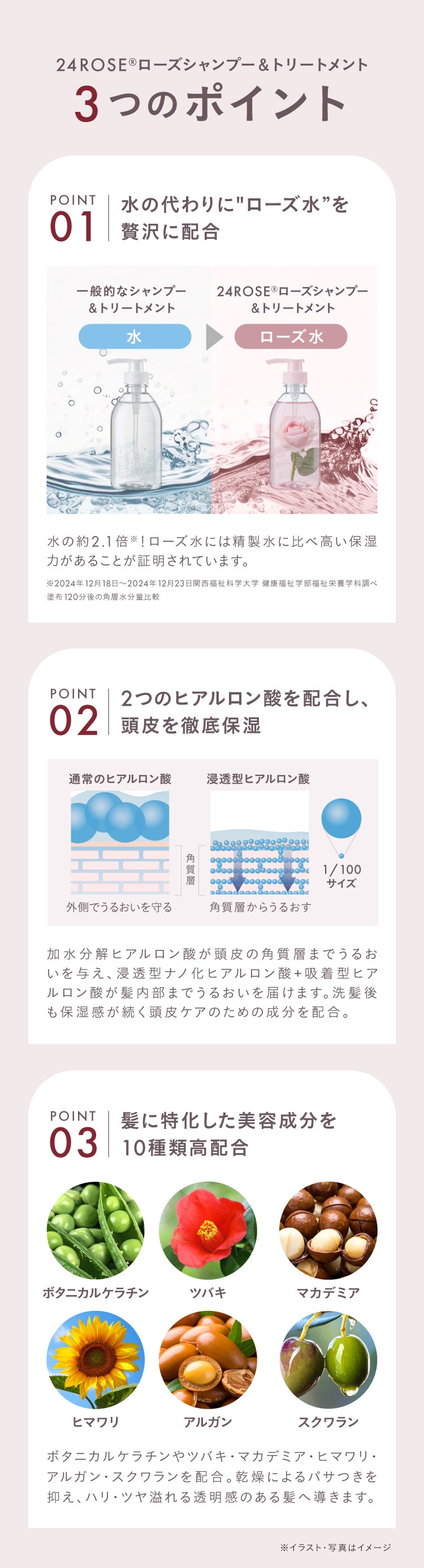 24ROSE®ローズシャンプー&トリートメント | ノンシリコン&アミノ酸で